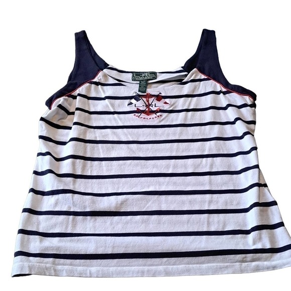 Ralph Lauren Active Tank top Nautical Striped XL Plus - Picture 1 of 4